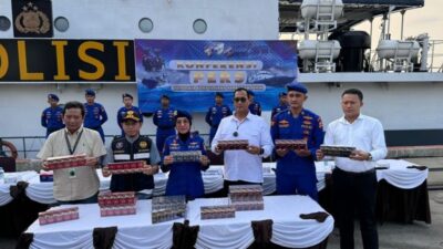 Peredaran 6,4 juta Batang Rokok Ilegal Digagalkan Polairud Baharkam Polri