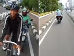 Pengemudi Ojol Tendang Pesepeda di Jalur Sepeda, Polisi Turun Tangan
